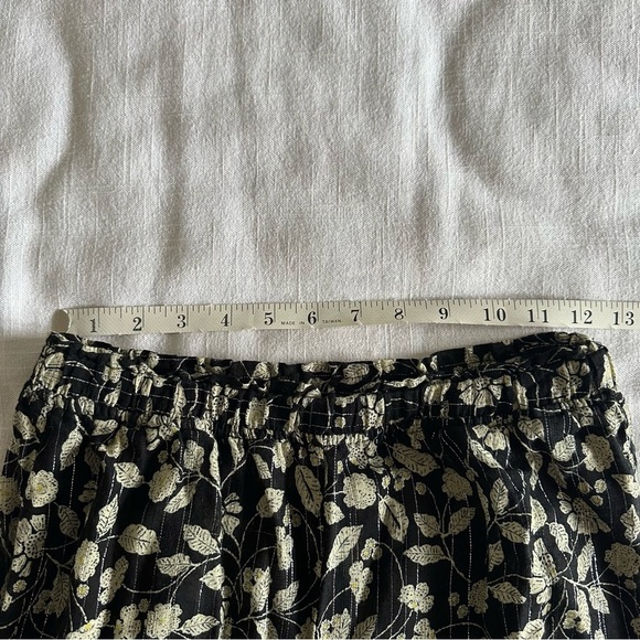 Zara Metallic Striped Floral Wide Leg Semi Sheer Pants Sz S Boho Festival Hippie - Picture 6 of 12